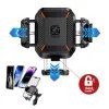 Motoros telefontartó kormányra rezgéscsillapító rendszerrel motorkerékpárhoz, quadhoz és robogóhoz, fekete