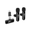 Hoco L20A Set microfoane wireless Lightning / USB-C, negru