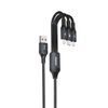 Dudao L3E 3v1 kabel MicroUSB + USB-C + Lightning, 60W 1,2 m, črn