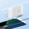 Bezdrátová Powerbanka se 2 vestavěnými kabely, 10000mAh, USB-C + Lightning, 15W, černá