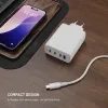 FIXED GaN hálózati töltő, 3x USB-C + USB, PD 3.0, 120W, fehér