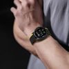 Dux Ducis univerzális mágneses szíj, Samsung Galaxy Watch 3 45mm / S3 / Huawei Watch Ultimate / GT3 SE 46mm (22mm LD verzió), fekete és sárga színű