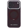 Karl Lagerfeld Leather Ring Stand 360 Saffiano MagSafe ümbris iPhone 17 Pro / 18 Pro – burgundia