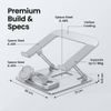 Premium aluminijski stalak za laptop s bežičnim punjenjem 4u1