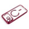 iPhone 17 Pro / 18 Pro dėklas – Electro Mag Cover su MagSafe – vyno raudona