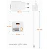 Swissten SlideCharge adapter s izvlačivim USB-C kabelom GaN 45W, 1x USB-A 18W, bijeli