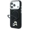 Karl Lagerfeld Leather Ring Stand 360 KC Pin MagSafe ümbris iPhone 17 Pro Max / 18 Pro Max – must