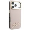 Karl Lagerfeld Grained Leather Resin Sign Logo MagSafe ümbris iPhone 17 Pro Max / 18 Pro Max – roosa