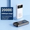 Powerbank 20000mAh mit 100W Super Charge, QC3.0, LED-Licht - Schwarz