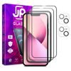 JP Full Pack Tvrdených skiel, 2x 3D sklo s aplikátorom + 2x sklo na šošovku, iPhone 13 Mini