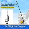 LanParte PMH-C3 supporto telescopico per fotocamere 360° e action cam per moto, 1,5 m, fissaggio a 3 punti, sistema a sgancio rapido