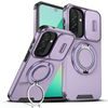 Camslide Stand Schutzhülle für Samsung Galaxy A27 - Integrierter Metallständer mit 360° Drehung - Kamera-Schiebeschutz - Lila