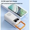 Powerbank 80.000 mAh, 120W PD + QC, 4 USB + 2 Kabel, LED-Licht, weiß