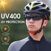 West Biking Polarisierte Sportbrille für Radfahren - UV-Schutz Fahrradbrille mit photochromatischen Gläsern - Schwarz