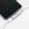 Hoco 2v1 audio adaptér USB-C na jack 3,5 mm + USB-C, stříbrný (LS26)