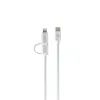 ER POWER Διπλό καλώδιο USB-C - USB-C / Lightning MFi 1 m, λευκό