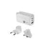 ER POWER Ταξιδιωτικός Φορτιστής 2× USB-C + USB-A, 65W, GaN PD, λευκός