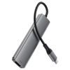 Acefast 5-in-1 Adapter (J16) - USB-C naar 3x USB 3.0, USB-C PD 90W, HDMI 4K@60Hz - Plug & Play - Grijs