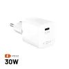 FIXED Mini GaN hálózati töltő, USB-C, PD 30W, fehér
