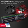 T-WOLF TF700 Gaming Set 4in1 - RGB Tastatur mit Mechanical Feel + Gaming Maus + Headset + Mauspad