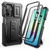 Tech-Protect Kevlar Cam+ Schutzhülle für Samsung Galaxy A27 5G - Hybrid Case mit Kameraabdeckung und Kickstand - Schwarz