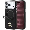 Karl Lagerfeld Leather Ring Stand 360 K Pin MagSafe ümbris iPhone 17 Pro Max / 18 Pro Max – must