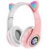 Παιδικά Bluetooth Ακουστικά με Μικρόφωνο και Αυτιά Γάτας, Ροζ