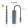 Alumínium USB-C elosztó FIXED HUB Core, 5 port, notebookokhoz és tabletekhez, 100W, PD 3.0, űrszürke