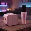 Blavec WS-07 Přenosný karaoke set se 2 mikrofony, 5 W, růžový