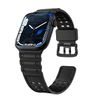 Curea Strap Triple pentru ceasuri Apple Watch SE / 8 / 7 / 6 / 5 / 4 / 3 / 2 / 1 (41/40/38mm), neagră