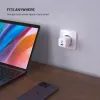 FIXED Mini GaN hálózati töltő, 2x USB-C + USB, PD 100W, fehér