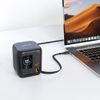 Acefast Desktop Ladestation Z10 für Laptop, Tablet, Smartphone - 3× USB-C, USB-A, GaN PD 100W, ausziehbares USB-C Kabel - Schwarz