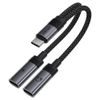 Acefast Adapter (J14) - USB-C naar 2x USB-C - 60W - Plug&Play - Zwart
