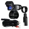 Încărcător moto USB-A, 18 W, IP65, negru