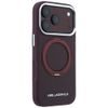 Karl Lagerfeld Leather Ring Stand 360 Saffiano MagSafe ümbris iPhone 17 Pro / 18 Pro – burgundia