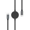 Fonott kábel FIXED Power Watch Cable USB-C - USB-C töltővel Apple / Samsung Watch-hoz, PD 60W, 1,5 m, szürke