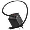 Swissten SlideCharge adapter s izvlačivim USB-C kabelom GaN 45W, 1x USB-A 18W, crni