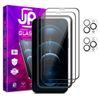 JP Full Pack edzett üveg, 2x 3D üveg applikátorral + 2x üveg a lencsén, iPhone 12 Pro