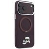 Karl Lagerfeld Leather Ring Stand 360 KC Pin MagSafe ümbris iPhone 17 Pro / 18 Pro – veininpunane