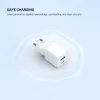 Hálózati töltő FIXED Mini GaN, USB-C + USB, PD 30W, fehér