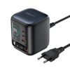 Acefast Desktop Ladestation Z10 für Laptop, Tablet, Smartphone - 3× USB-C, USB-A, GaN PD 100W, ausziehbares USB-C Kabel - Schwarz