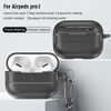 Techsuit CarbonFiber Hoesje voor AirPods Pro 3 - TPU met Karabijnhaak - Zwart