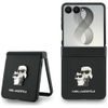 Samsung Galaxy Z Flip 8 vāciņš – Karl Lagerfeld Saffiano Karl&Choupette Metal Pin aizsargvāciņš – melns