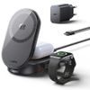 Lisen W121 3in1 Wireless Ladestation für iPhone, Apple Watch & AirPods - 45W, MagSafe 25W, Qi2.2 - Schwarz
