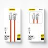 Dudao Angled kabel otočný o 180°, USB-A - Lightning, 30 W, 1 m, oranžový