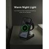 3in1 Magnetisches Kabelloses Ladegerät Faltbar mit LED Nachtlicht - Effiziente Wireless Ladestation für Smartphone, Earbuds und Smartwatch - Grau