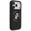 Karl Lagerfeld Siliconen Hoesje KC Body Ring - MagSafe geschikt - voor iPhone 17 Pro / 18 Pro - Zwart