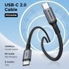 Techsuit TitanSync Pro (CX2) USB-C uz USB-C datu kabelis PD 240 W 2 m – pelēks