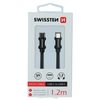 Dátový kábel Swissten textilný, USB-C / USB-C, 1,2 m, čierny