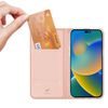 Dux Ducis Skin Leather case, preklopni etui, iPhone 14 Pro Max, rožnat